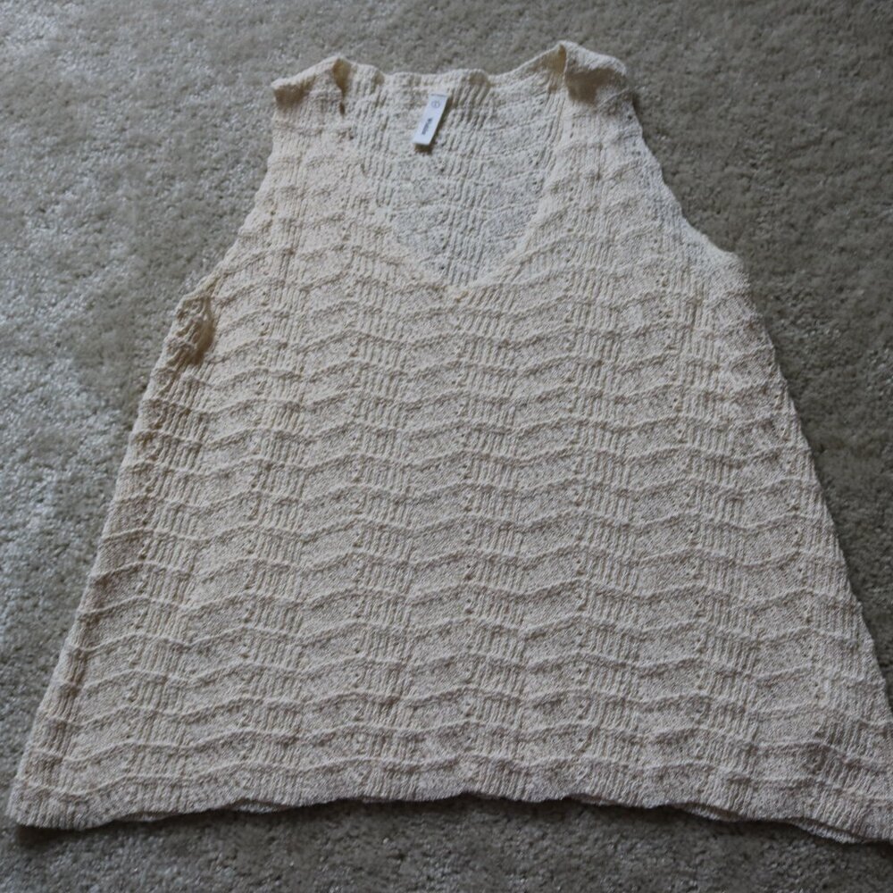 Wishlist Cream Knit V-Neck Tank Top